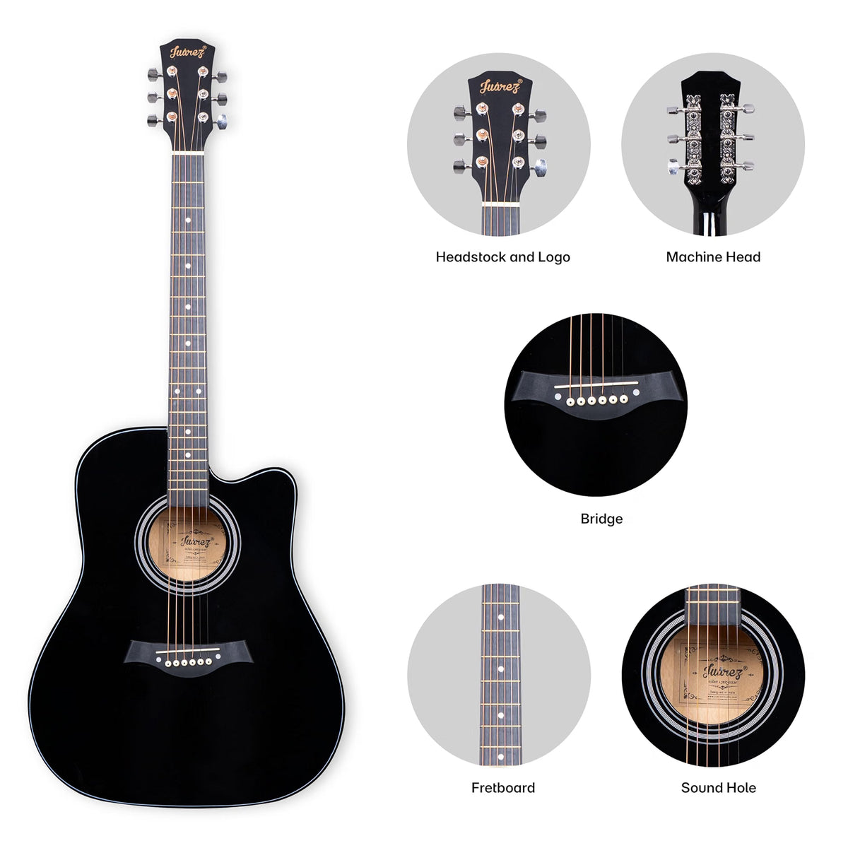 JUAREZ Arpeggio 41 Inch Acoustic Guitar